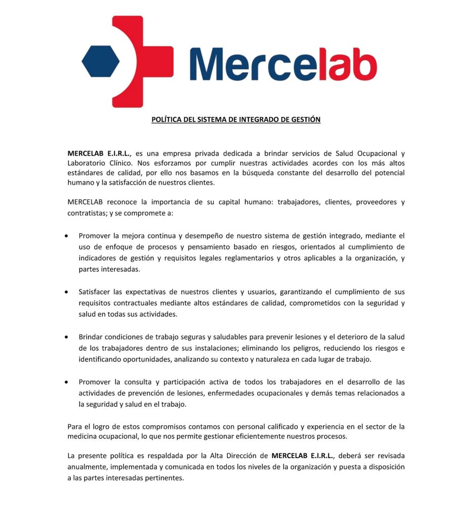 Política del Sistema de Gestión de Calidad